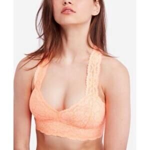 NEW Free People Women's Coral Galloon Lace Racerback Bra style Sz S OB590924
